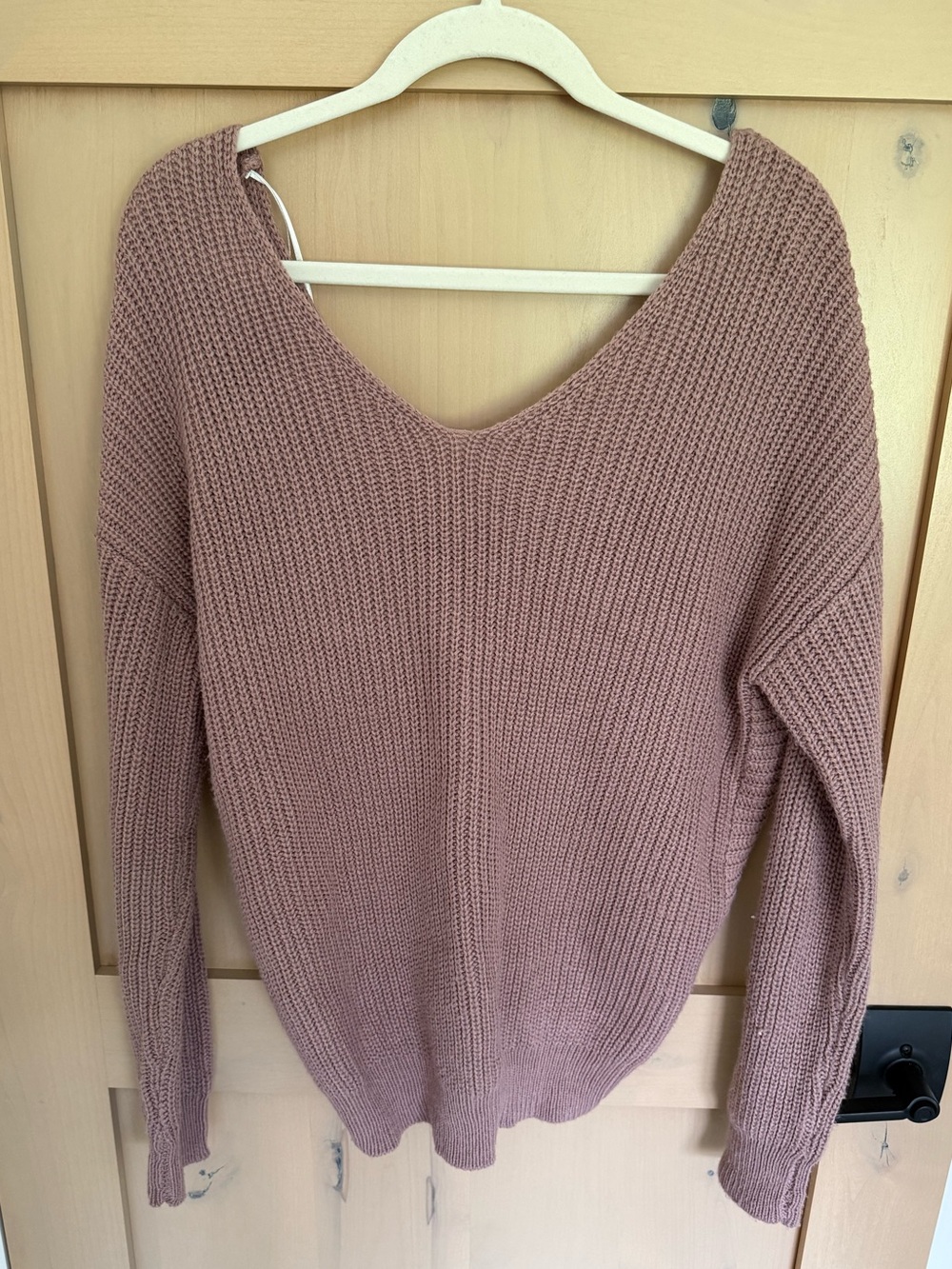 Mauve Twist Knot Knit Sweater